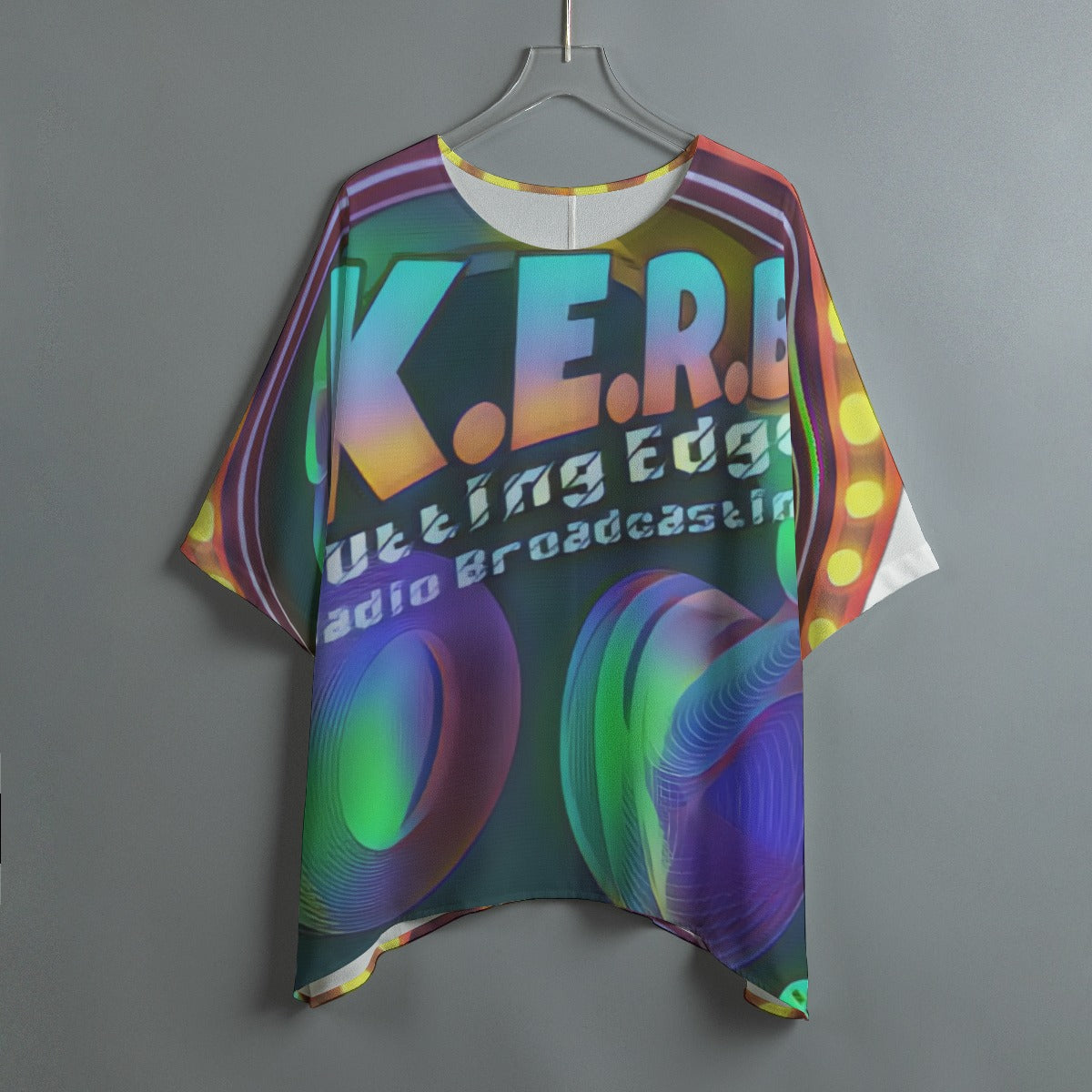 KERB Psychedelic Logo Women's Bat Sleeve Shirt