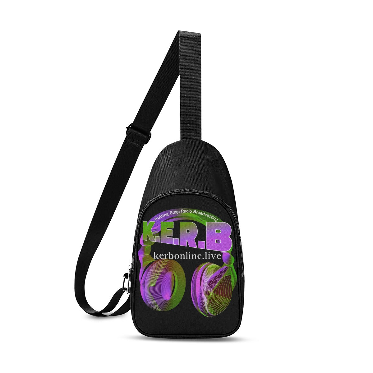 KERB Purple and Lime Logo Chest Bag