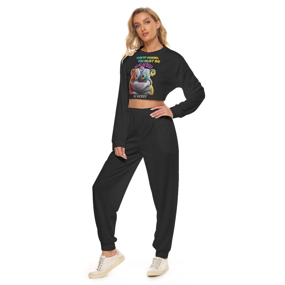 KERB DJ KERBY Koalified Women's Crop Sweatshirt Suit