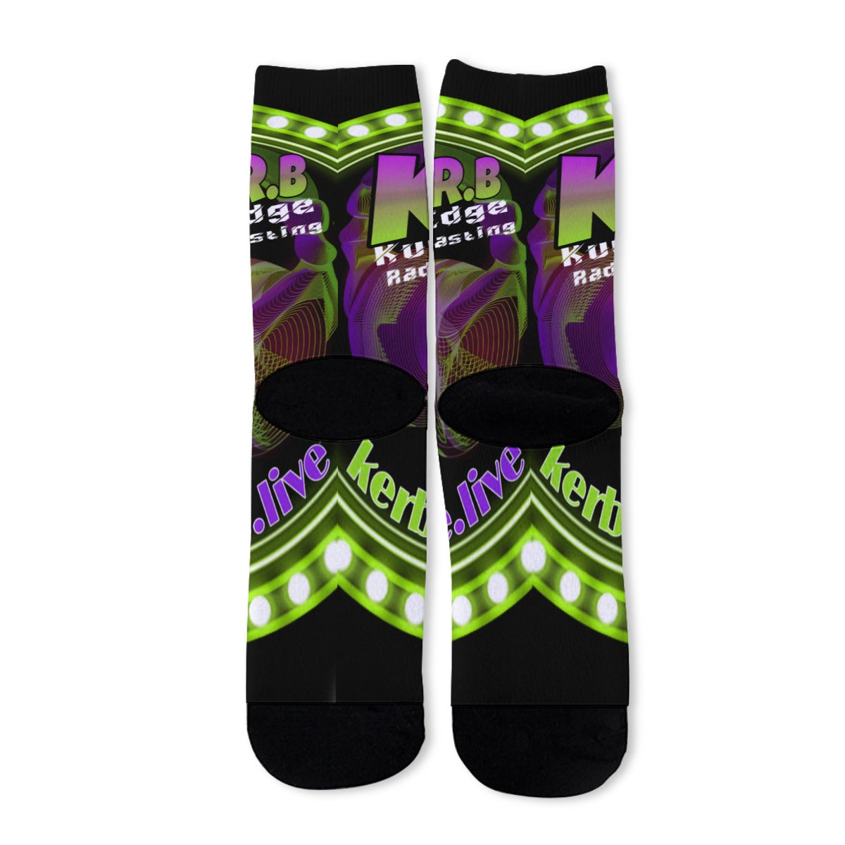 KERB Purple and Lime Logo Unisex Long Socks