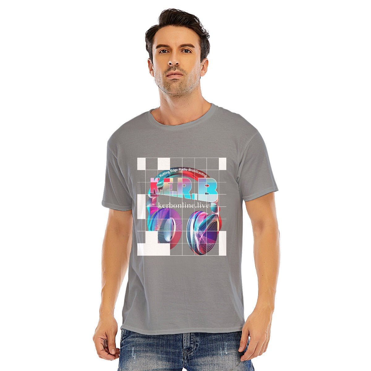 KERB GRID LOGO Unisex O-neck Short Sleeve T-shirt | 180GSM Cotton (DTF)