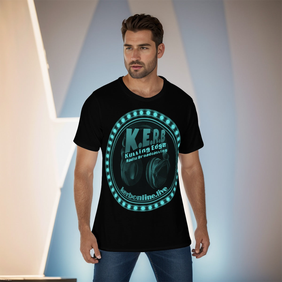 KERB Teal Logo Men's O-Neck T-Shirt