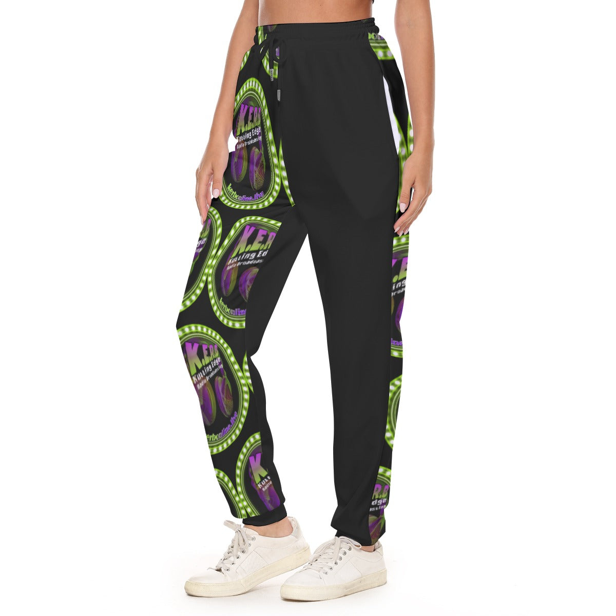 KERB Purple and Lime Logo Women's Casual Pants